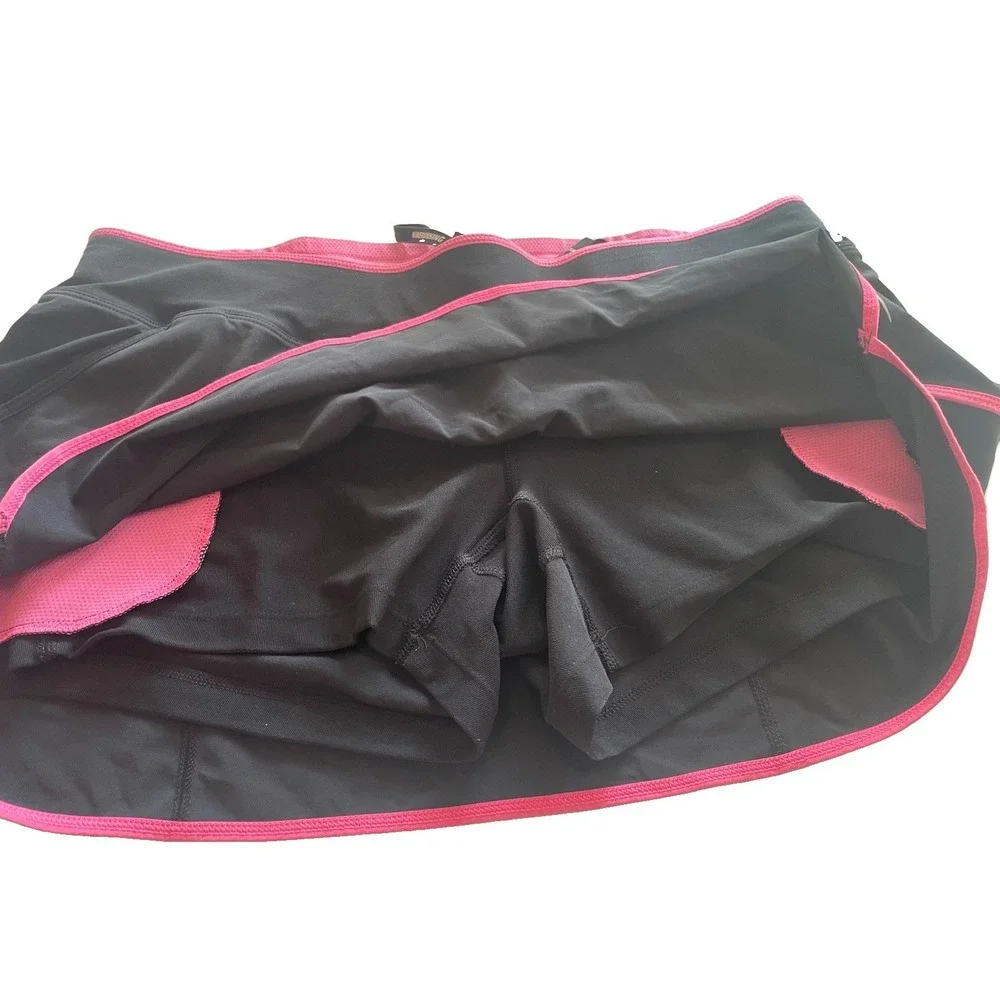Nike Dri-Fit Athletic Running Skort Skirt Built In Shorts Black Pink Women's L